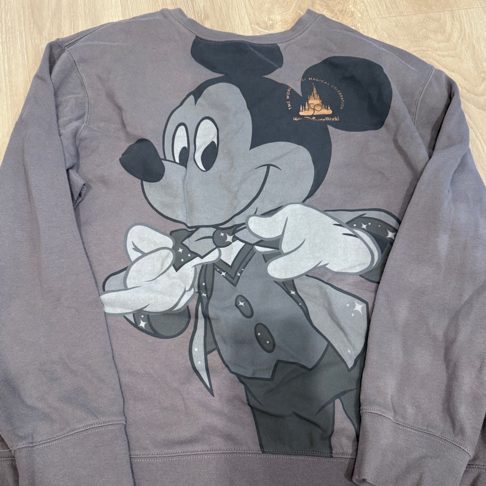 Disney Gray Mickey Mouse Crewneck Sweatshirt
